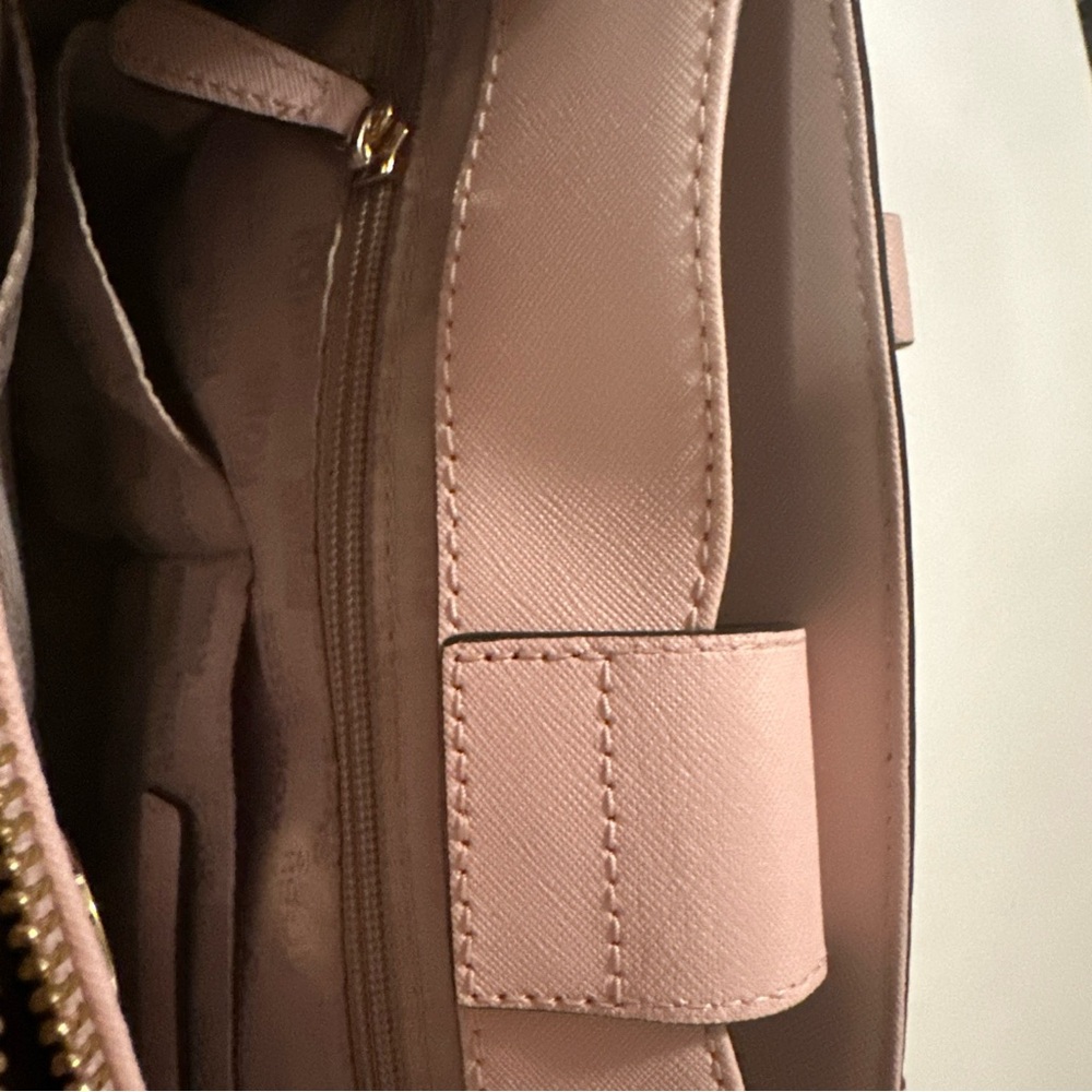 Michael Kors Kellen Saffiano  Leather Medium Satchel Blossom Pink - Picture 8 of 13